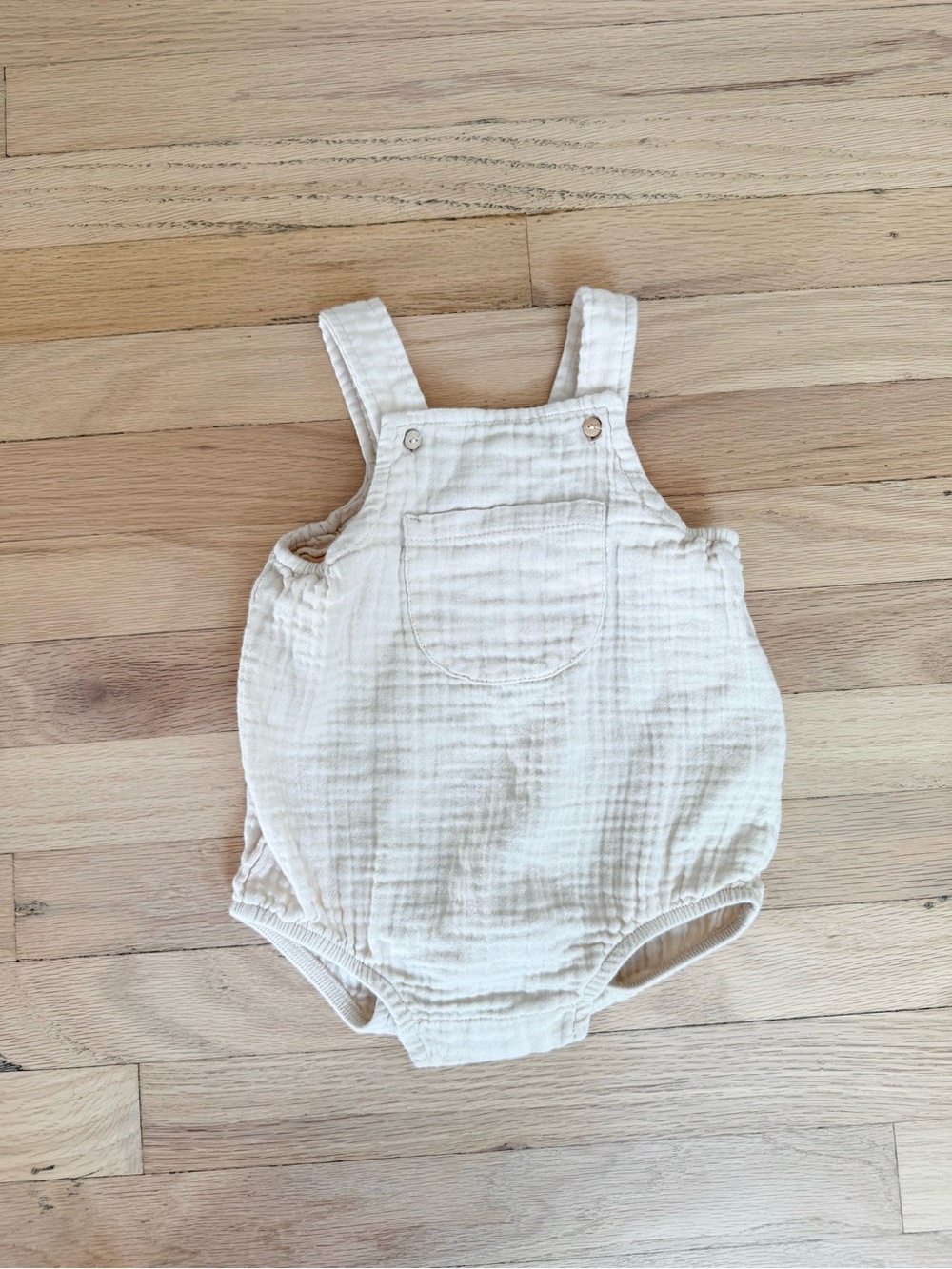 ZARA Cream Cotton Gauze Overalls